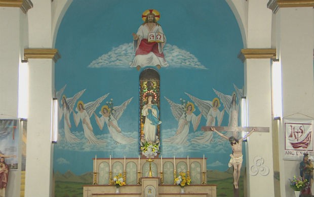 Altar da Igreja da Nossa Senhora da Imaculada Conceição em Macapá (Foto: Reprodução/TV Amapá)