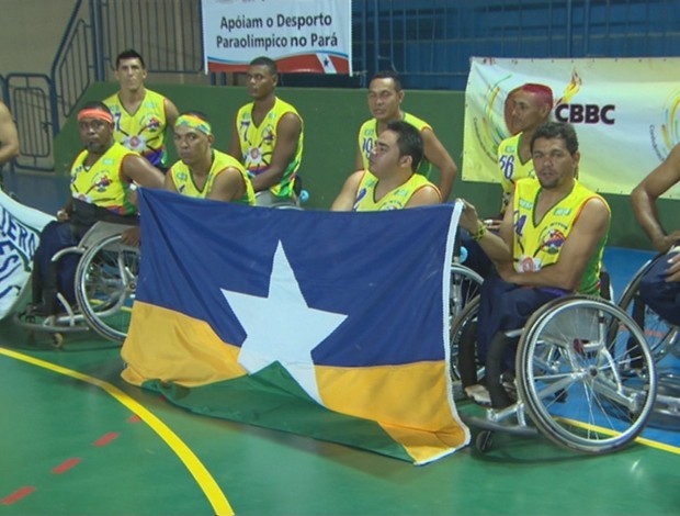 Equipe de Rondônia de Basquetebol em cadeira de rodas no Campeonato Regional em Porto Velho (Foto: Reprodução TV RO)