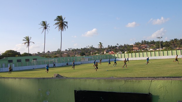 Treino do Botafogo-PB em Pilar (Foto: Lucas Barros / Globoesporte.com/pb)