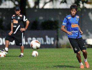 Muricy Neymar em treino do Santos (Foto: divulgação / Santos FC)