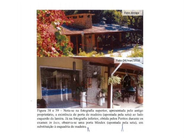 Laudo compara fotos antes e depois de reforma em sítio (Foto: Reprodução) Laudo compara fotos antes e depois de reforma em sítio (Foto: Reprodução)