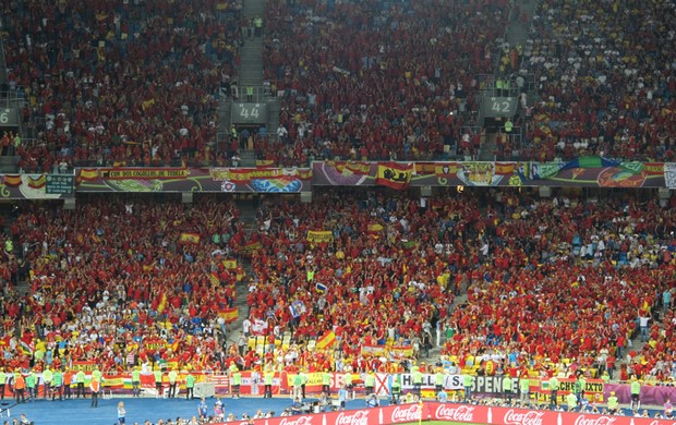 torcida espanha eurocopa final (Foto: Victor Canedo/Globoesporte.com)