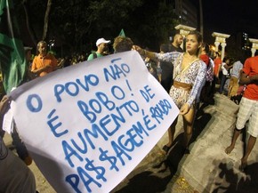 Recife tem novo protesto contra aumento das passagens de ônibus |  Pernambuco | G1