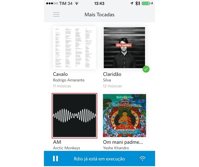 Pressione o dedo sobre o álbum desejado (Foto: Reprodução/Paulo Finotti)