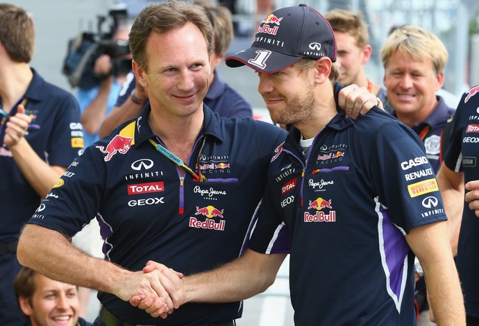 Christian Horner desejou sorte a Sebastian Vettel na nova fase de sua carreira na F-1 (Foto: Getty Images)