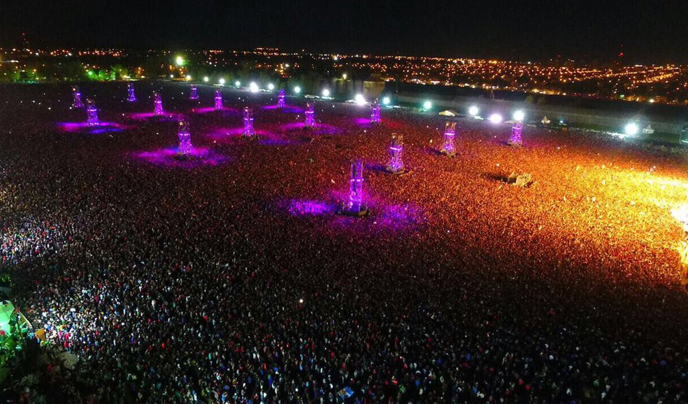 Imagem aérea do show que acabou em duas mortes na Argentina (Foto:  Pablo Hugo Funes)