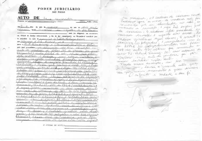 Documento lista itens penhorados de Emerson Fittipaldi (Foto: Reprodução)