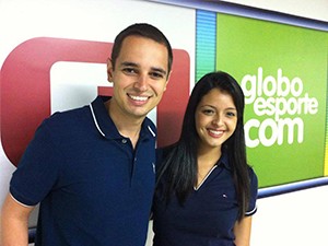 Apresentador do Globo Esporte Zona da Mata/Centro-Oeste e Rafaela Borges (Foto: Divulgação )