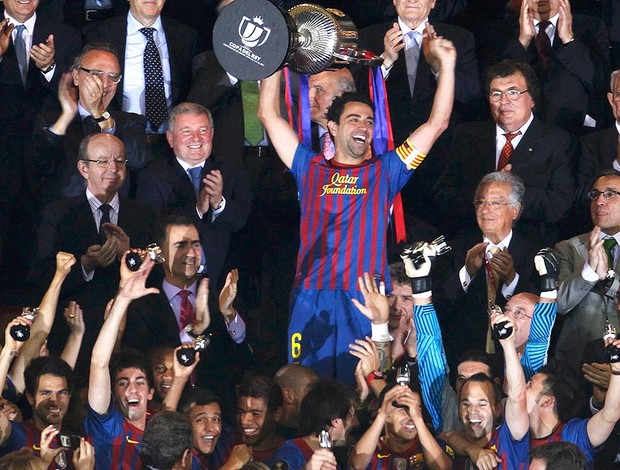 Barcelona, Campeão Copa do Rei, Xavi (Foto: EFE)