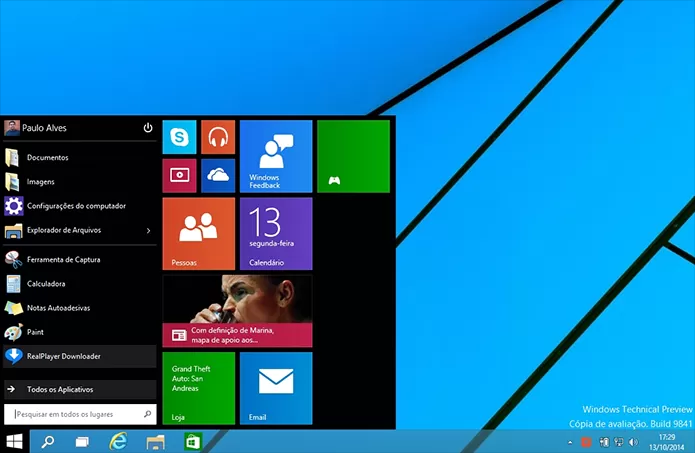 Windows 10 Technical Preview tem muitas novidades no visual (Foto: Paulo Alves/TechTudo)