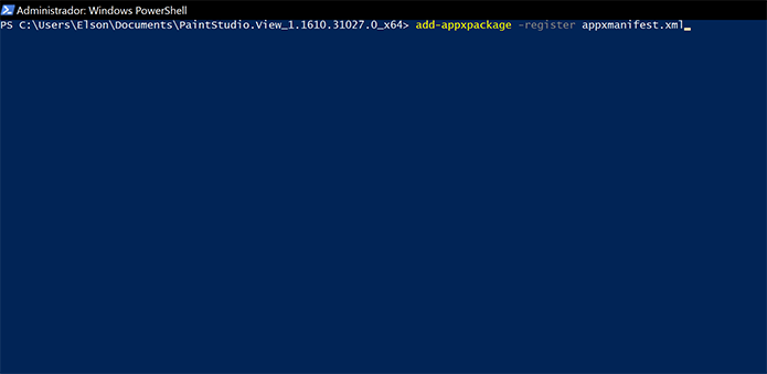Cole comando no Widnows PowerShell pra fazer a instalação do Paint 3D (Foto: Reprodução/Elson de Souza)