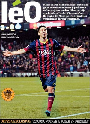 reprodução capa jornal OLé - messi barcelona (Foto: Reprodução / Jornal Olé)