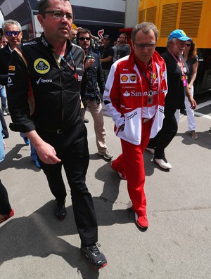 Eric Boullier e Stefano Domenicali no GP da Espanha (Foto: Getty Images)