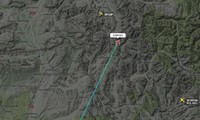 Imagem mostra última localização da aeronave (Reprodução/Twitter Flightradar24)
