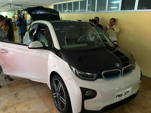 Carros elétricos compartilhados em Fortaleza (Foto: Viviane Sobral/G1 CE)