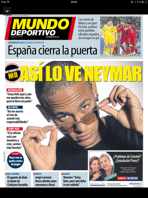 Neymar capa Mundo Deportivo (Foto: Reprodução)