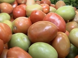 Tomate está até R$ 2 mais barato nos supermercados de Presidente Prudente  (Foto: Reprodução/TV Fronteira)