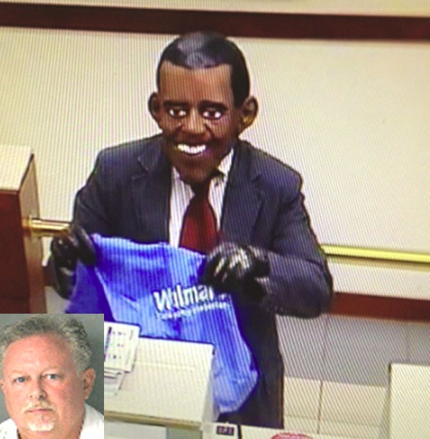 John Griffin Jr. usou máscara de Obama para roubar banco (Foto: Merrimack Police Department/Divulgação)