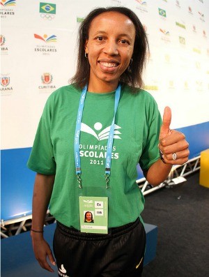 Janeth, embaixadora das Olimpíadas Escolares em Curitiba (PR) (Foto: Ricardo Valarini / Inovafoto)