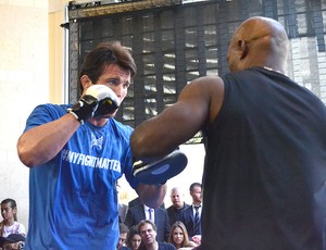 Chael Sonnen no treino aberto do UFC em Las Vegas (Foto: Adriano Albuquerque / Sportv.com) Chael Sonnen no treino aberto do UFC em Las Vegas (Foto: Adriano Albuquerque / Sportv.com)