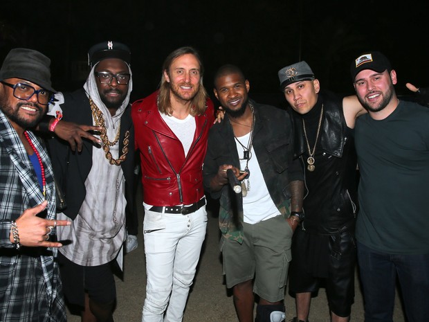 Apl.de.ap, Will.i.am, DJ David Guetta, Usher Taboo no Coachella em Indio, na Califórnia, nos Estados Unidos (Foto: Mark Davis/ Getty Images/ AFP)
