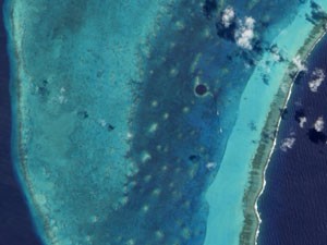 Grande Buraco Azul em Belize visto pela Nasa (Foto: Nasa/Divulgação)