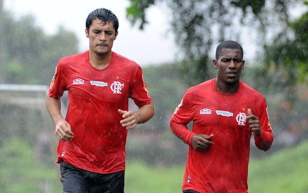 González e Amaral treino Flamengo (Foto: Alexandre Vidal / Fla imagem)
