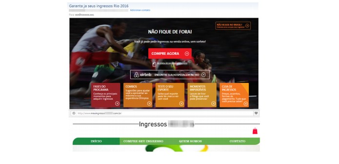 Sites falsos oferecem venda de ingressos em golpe online (Foto: Divulgação/Kaspersky Lab)