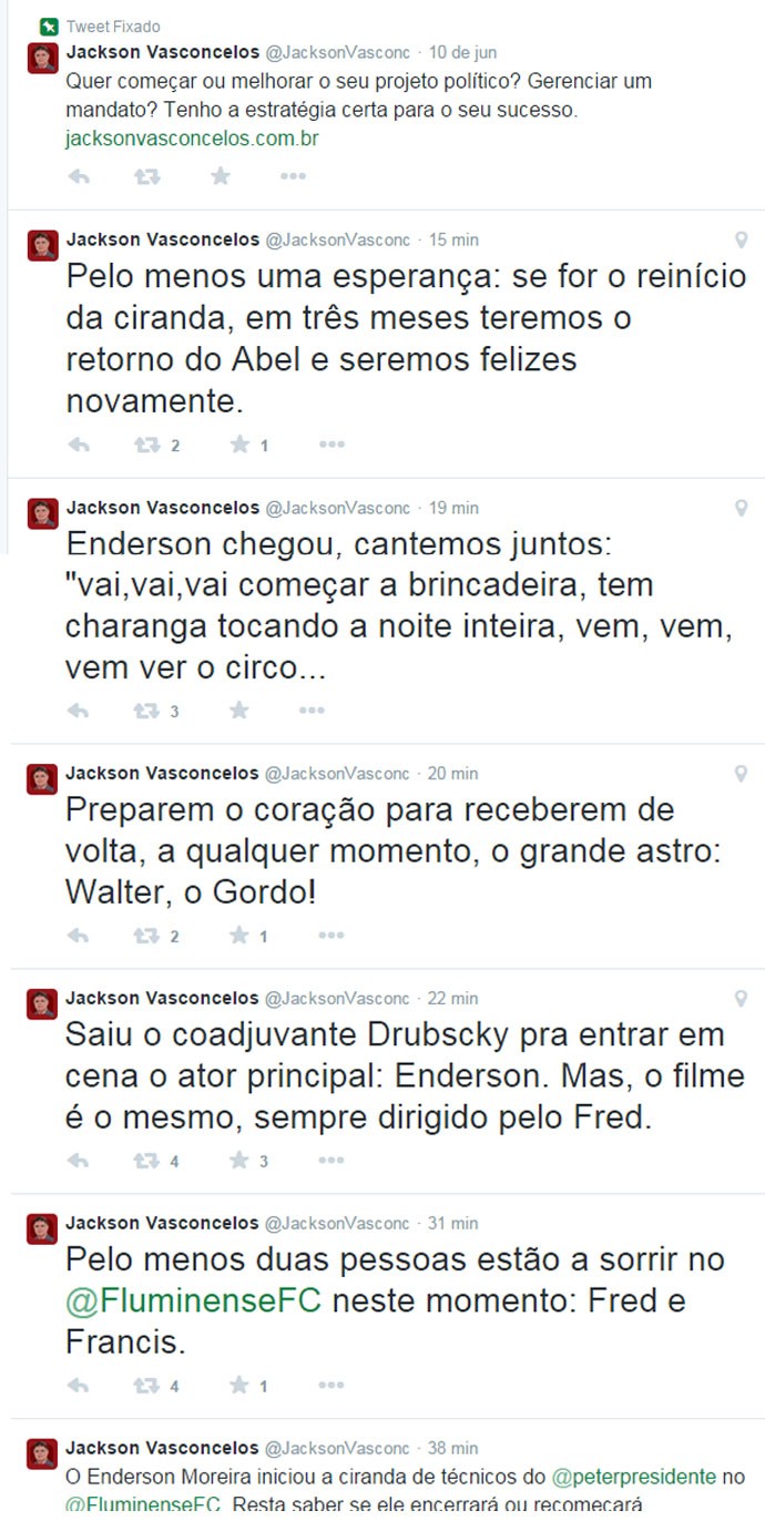 MONTAGEM - Post twitter Jackson Vasconcellos Fluminense Ederson Moreira