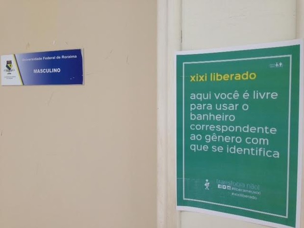 Campanha 'Libera o meu xixi', foi iniciada nesta segunda-feira (8) no Centro de Ciências Humanas (CCH) do Campus Boa Vista da UFRR (Foto: Linobergue Almeida/ Arquivo pessoal)