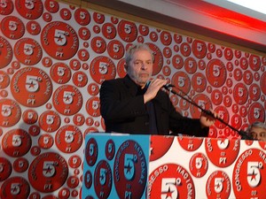 Lula no congresso do PT (Foto: Maiana Belo/G1)