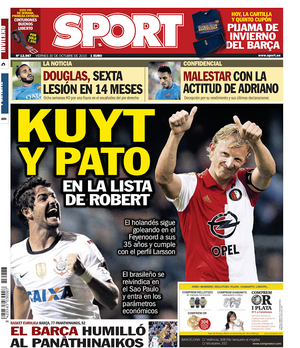 Capa Sport Alexandre Pato e Kuyt (Foto: Reprodução)