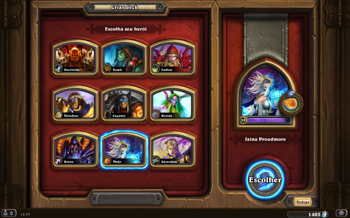 Antes de montar o seu deck é preciso escolhar uma das nove classes em HearthStone (Foto: Reprodução/Caio Fagundes) Antes de montar o seu deck é preciso escolhar uma das nove classes em HearthStone (Foto: Reprodução/Caio Fagundes)