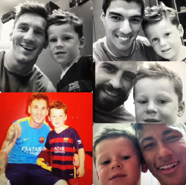 Filho de Rooney tieta Neymar, Messi, Luis Suárez e Piqué