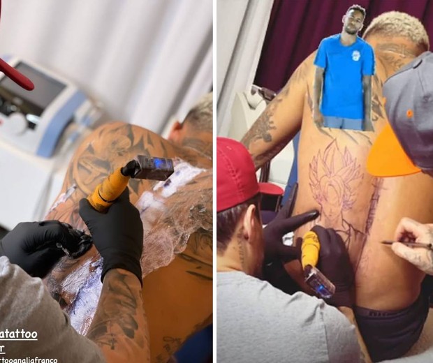 Neymar faz tatuagem de Goku (Foto: Reprodução/Instagram) Neymar faz tatuagem de Goku (Foto: Reprodução/Instagram)