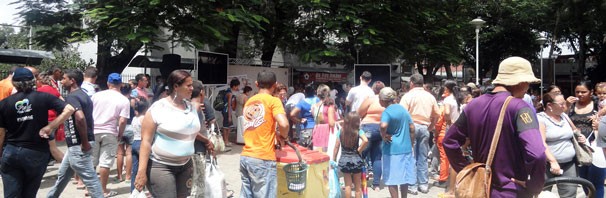 Ação da TV Clube movimenta a Praça Rio Branco no Centro de Teresina (Foto: Katylenin França/TV Clube)