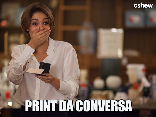 Reações de Alice Babilônia - print da conversa