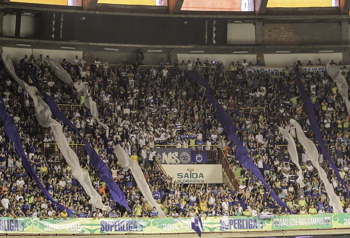 Torcida Cruzeiro Sesi Mineirinho Superliga masculina (Foto: Thomás Santos/Futura Press/Estadão Conteúdo)