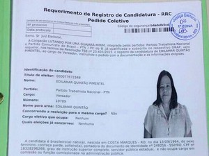 Dia de votação em Guajará-Mirim: Registro da candidata no cartório eleitoral era um e o número nos santinhos da campanha era outro (Foto: Júnior Freitas/G1)