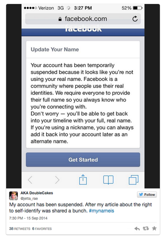 Facebook envia alerta para usuária da rede social pedindo ajuste no nome do perfil (Foto: Reprodução/Twitter) Facebook envia alerta para usuária da rede social pedindo ajuste no nome do perfil (Foto: Reprodução/Twitter)