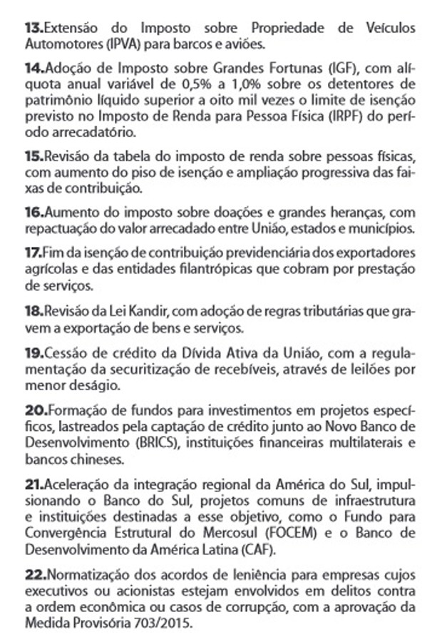 Segunda parte do documento apresentado pelo PT (Foto: Reprodução)