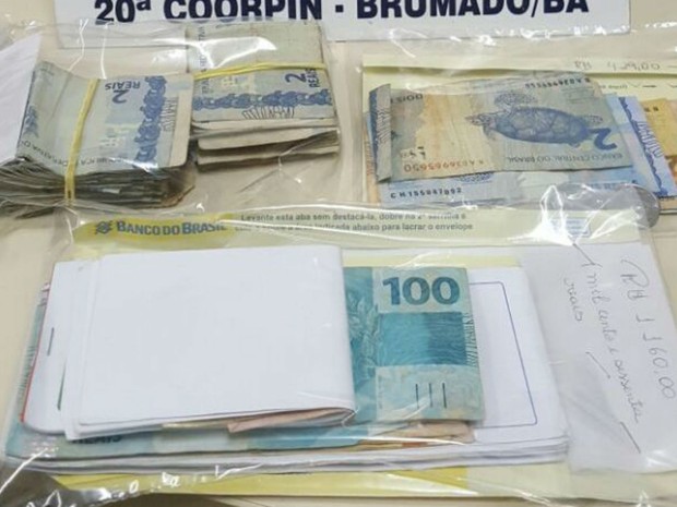 Quantia foi apreendida com mulher que desviava dinheiro do estado (Foto: Divulgação/Polícia Civil)