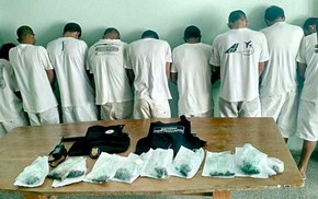 Presos beneficiários do saidão que tentaram entrar em unidades prisionais do DF com maconha no estômago (Foto: Sesipe/Divulgação) Presos beneficiários do saidão que tentaram entrar em unidades prisionais do DF com maconha no estômago (Foto: Sesipe/Divulgação)