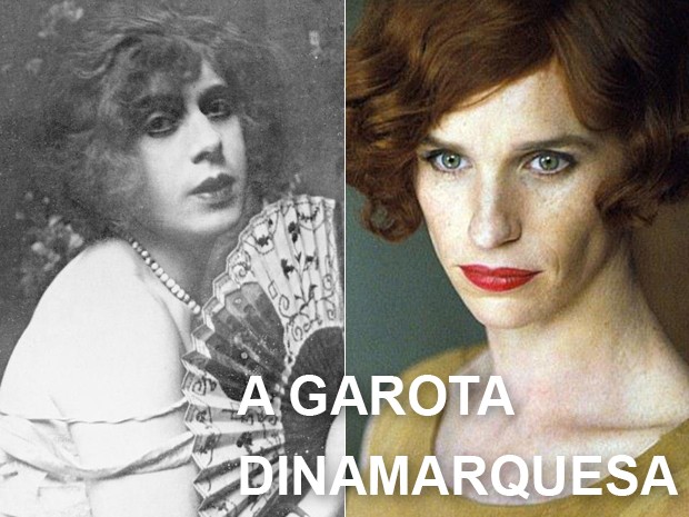 À esquerda, a transexual Lili Elbe em foto de 1926, e, à dir., Eddie Redmayne em 'A garota dinamarquesa' (Foto: The Wellcome Library, London e Divulgação)