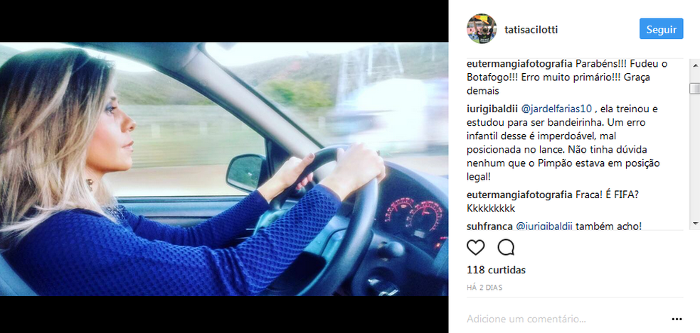 Bandeirinha virou alvo de ofensas enquanto seu perfil esteve aberto (Foto: Reprodução/Instagram)