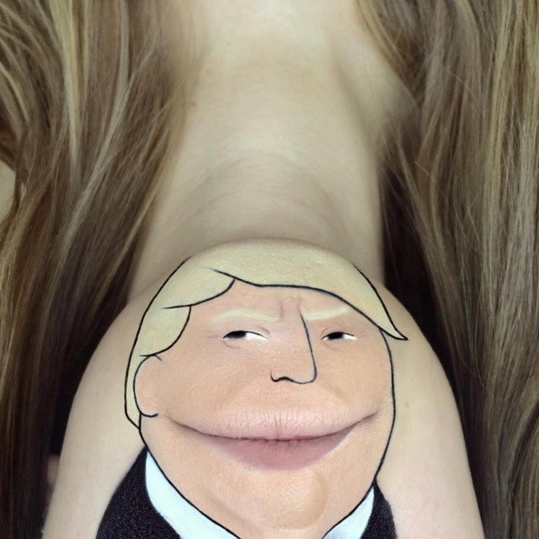 Humanos também são contemplados por Laura. Este é a sua versão de Donald Trump