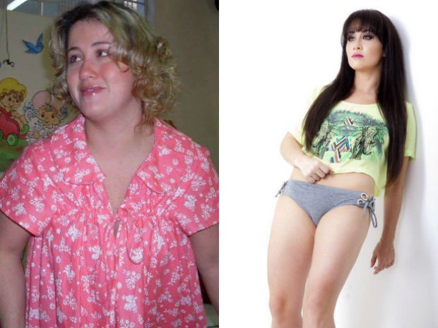 Antes e Depois. Leandra, de 35 anos, perdeu 30 quilos substituindo alimentos nas receitas (Foto: Rodrigo Covolan/Leandra Mello Pessoa/Arquivo pessoal)