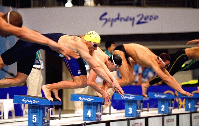 Brett Hawke natação Olimpíadas 2000  (Foto: Getty Images)