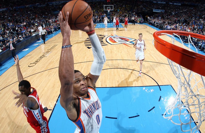Russell Westbrook Thunder x Sixers NBA (Foto: Getty)