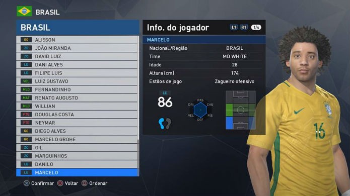 Marcelo é o melhor lateral esquerdo de PES 2017 (Foto:Reprodução/Thomas Schulze)